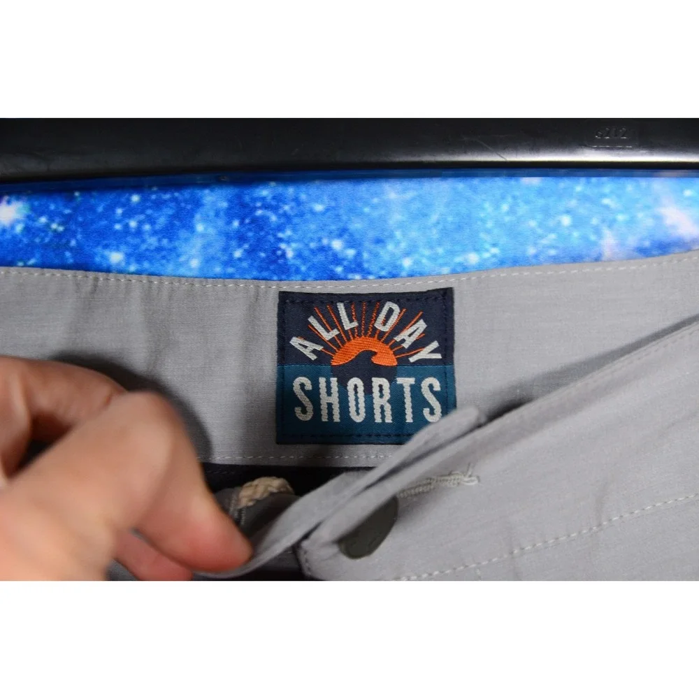 Faherty All Day Shorts Mens 36 Gray Chino Stretch Casual Pockets Summer
